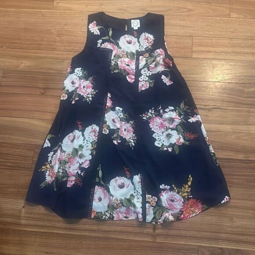 Blue Rain Womens Black Multi Floral Sleeveless Babydoll Mini Sundress Small